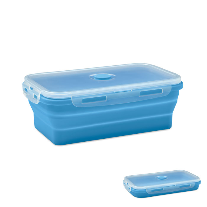 Lunchbox publicitaire en silicone pliable 1,2L KOLAPSO bleu bébé